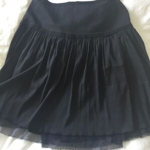 Trina Turk skirt, Sz 6, black with sheer bottom layer